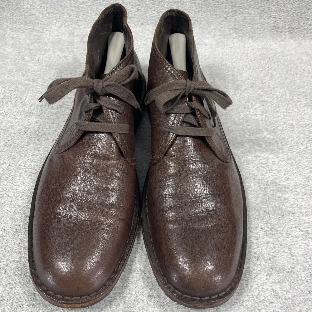 John Varvatos Chukka Boots Mens 13 Brown Leather Lace Up Ankle Boots Casual